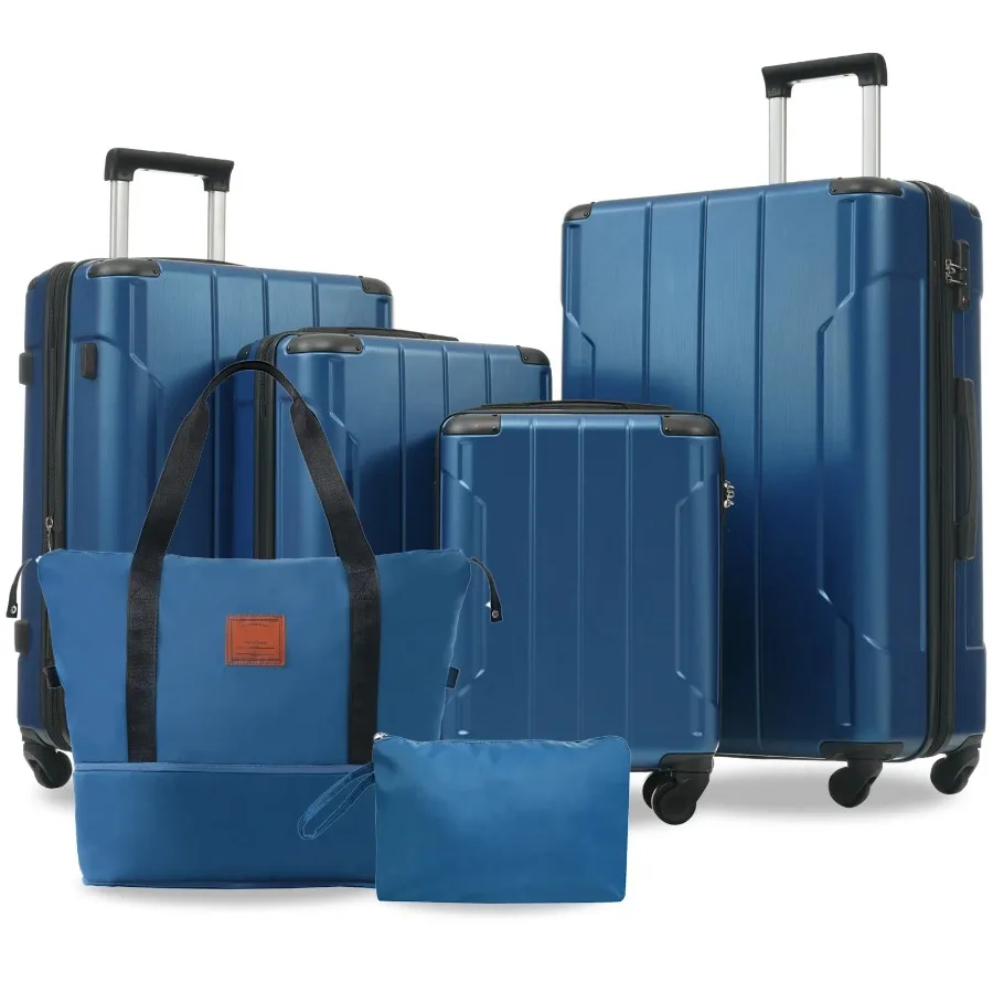 Hardshell Luggage Sets 6 Piece Suitcase Set Expandable Lightweight Suitcases with Wheels TSA Lock for Men Women Blue
Hardshell Luggage Sets 6 Piece Suitcase Set Expandable Lightweight Suitcases with Wheels TSA Lock for Men Women Blue