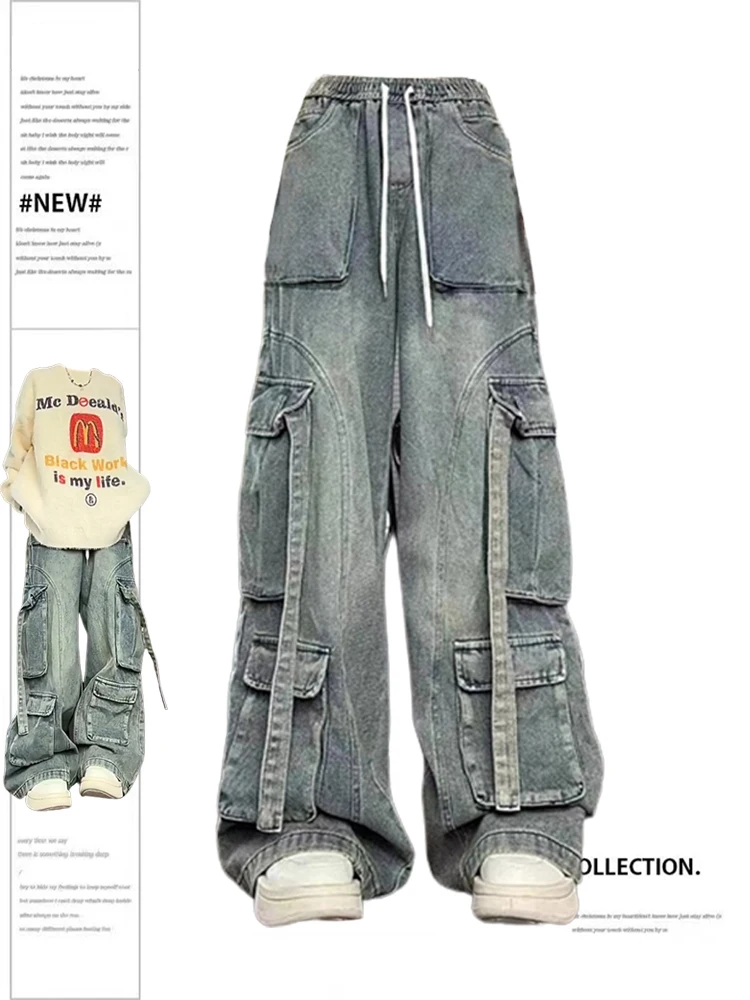 Women's Blue Cargo Jeans Vintage Y2k 90s Oversize Denim Trousers Emo 2000s Harajuku High Waist Cowboy Pants Trashy Clothes 2023
Women's Blue Cargo Jeans Vintage Y2k 90s Oversize Denim Trousers Emo 2000s Harajuku High Waist Cowboy Pants Trashy Clothes 2023