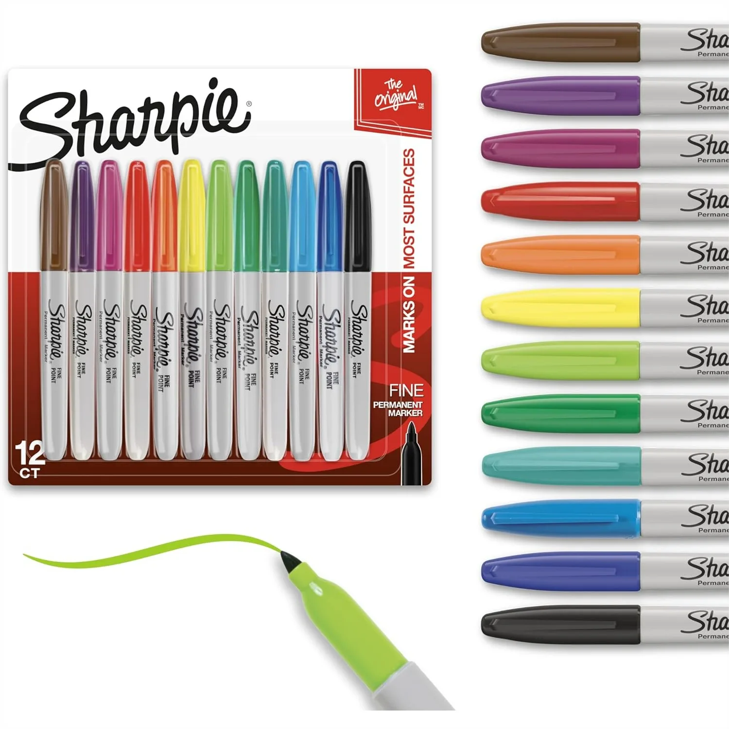 Permanent Markers Fine Tip 12 Count - Quick Drying Fade Resistant for Arts Crafts Desk Office Supplies
Permanent Markers Fine Tip 12 Count - Quick Drying Fade Resistant for Arts Crafts Desk Office Supplies