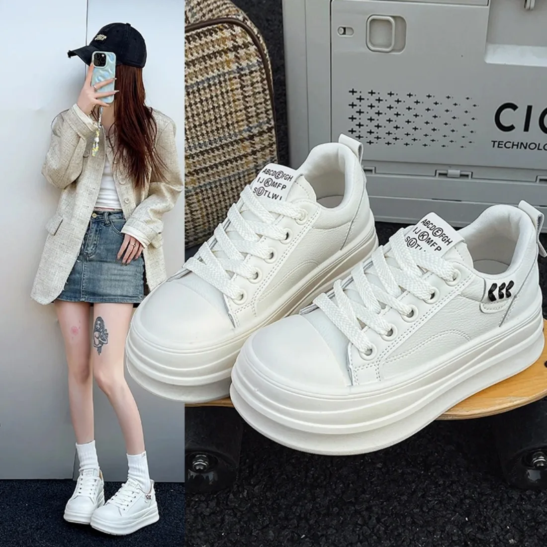 Женские белые туфли на толстой подошве, весна 2026, новинка, мягкая подошва, легкие, маленькие размеры, модные, универсальные, повседневные
Женские белые туфли на толстой подошве, весна 2026, новинка, мягкая подошва, легкие, маленькие размеры, модные, универсальные, повседневные