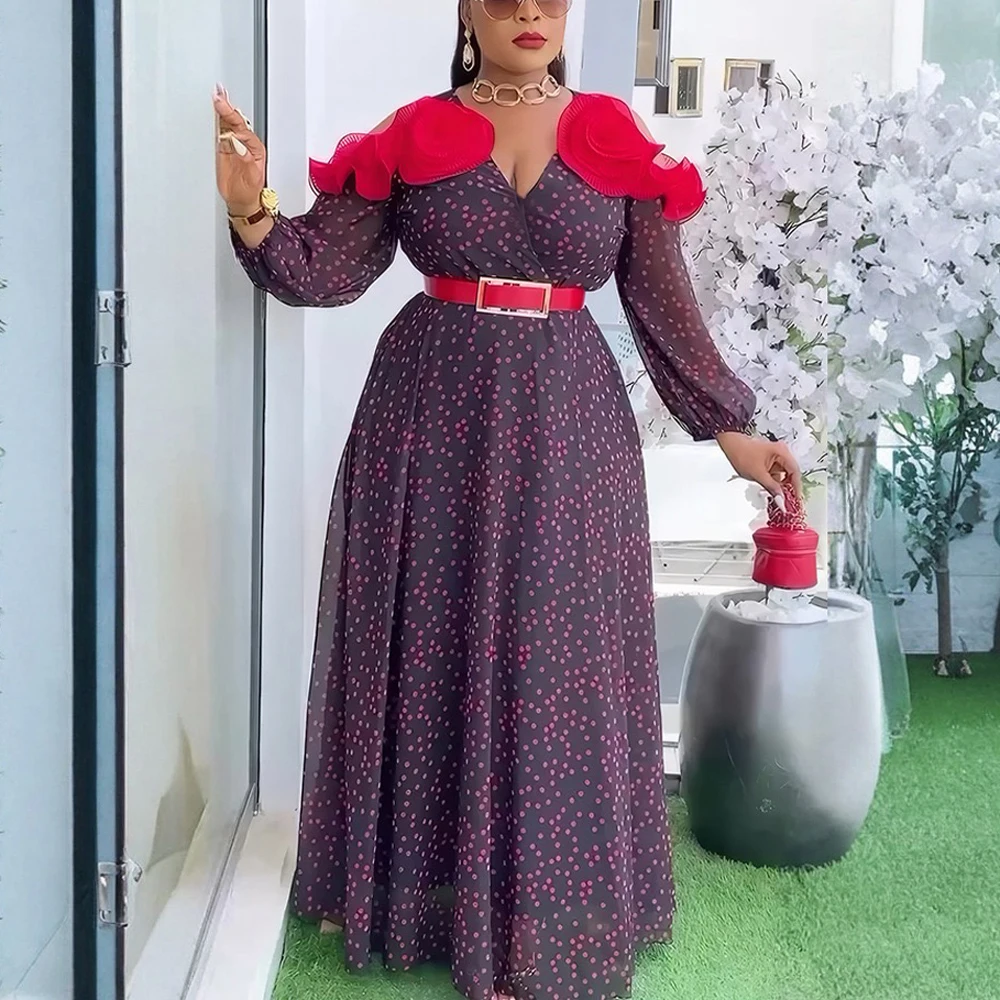 Elegant Dresses for Woman 2025 New Africa Cloth Polka Dot Printed Plus Size Dashiki Ankara Turkey Wedding Party Long Robes Gowns
Elegant Dresses for Woman 2025 New Africa Cloth Polka Dot Printed Plus Size Dashiki Ankara Turkey Wedding Party Long Robes Gowns