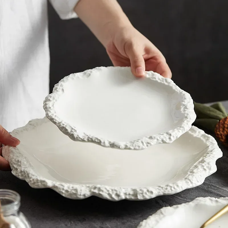 Stone Pattern Plate Household Ceramic Flat Shallow Tableware High-end Hotel Western Food Kitchen Fruit
Stone Pattern Plate Household Ceramic Flat Shallow Tableware High-end Hotel Western Food Kitchen Fruit