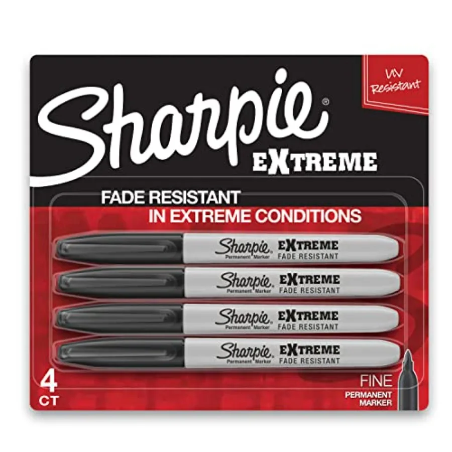 Extreme Permanent Markers, Fine Point, Black, 4 Count - Fade Resistant Against Both Wet and Dry Outdoor Elements
Extreme Permanent Markers, Fine Point, Black, 4 Count - Fade Resistant Against Both Wet and Dry Outdoor Elements