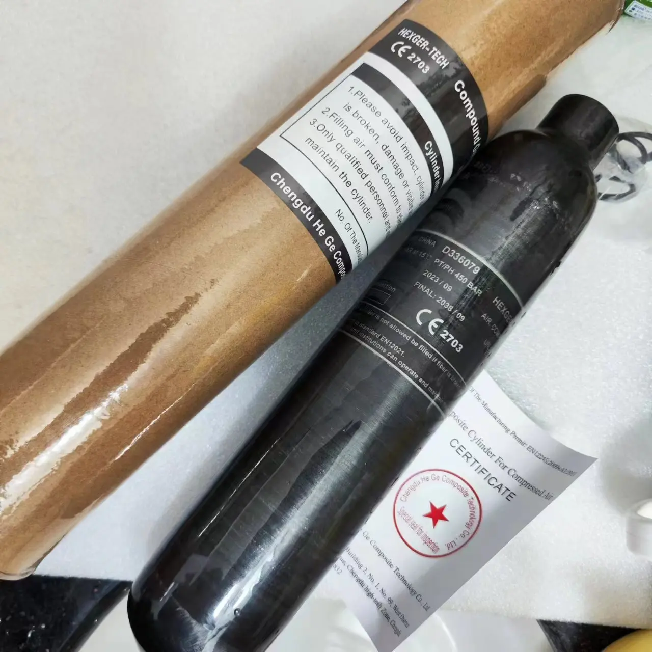 0.22-0.5L Carbon Fiber Bottle OD 61mm Thread M18x1.5 300Bar Bottle opening Non-sealedFor Cylinder Diving Tank Capaacity
0.22-0.5L Carbon Fiber Bottle OD 61mm Thread M18x1.5 300Bar Bottle opening Non-sealedFor Cylinder Diving Tank Capaacity