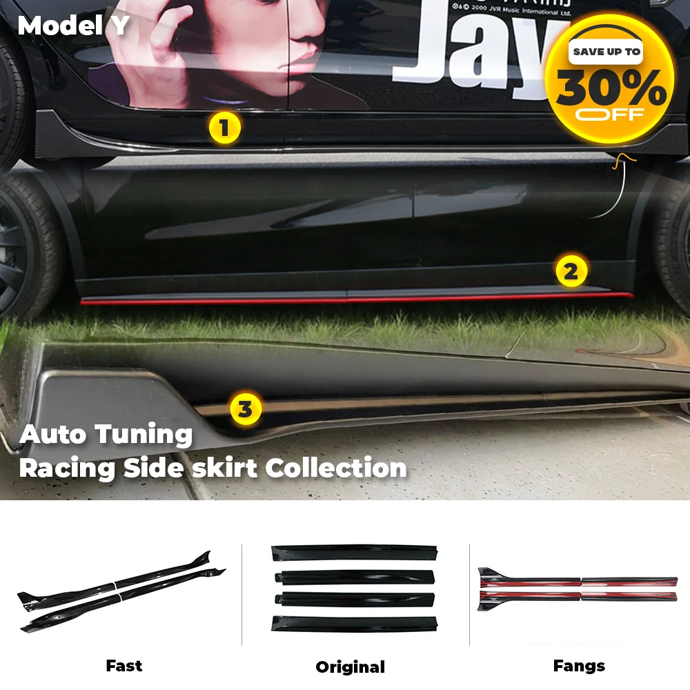 ABS Racing Side Skirt For Tesla Model Y 2017-2024 Body Kits Plastic Side Splitter Lip Trims Carbon Black Auto Accessories
ABS Racing Side Skirt For Tesla Model Y 2017-2024 Body Kits Plastic Side Splitter Lip Trims Carbon Black Auto Accessories