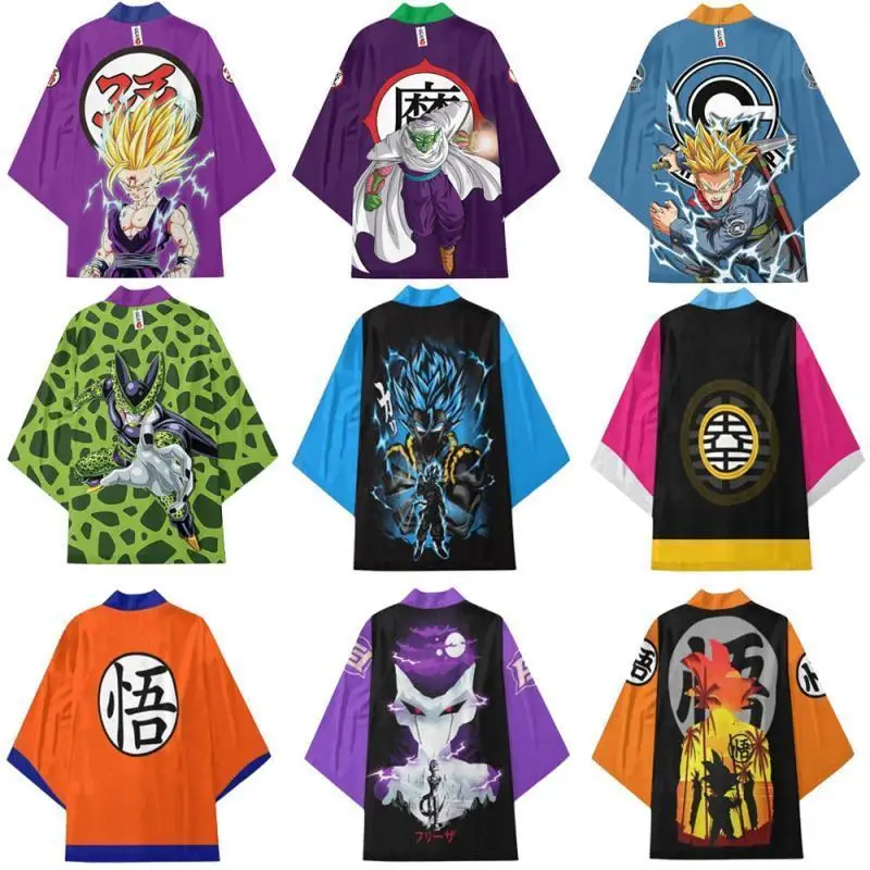Anime Cartoon Dragon Ball Cloak Son Goku Summer Couple's Printing Cloak Men's and Women's Cosplay Loose Cardigan Cloak Clothing 
Anime Cartoon Dragon Ball Cloak Son Goku Summer Couple's Printing Cloak Men's and Women's Cosplay Loose Cardigan Cloak Clothing