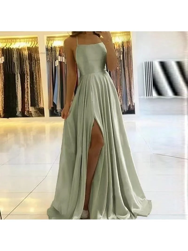 Maids of Long Gown Sexy Shoulder Bridesmaid Dress Formal Dance Split Polyurethane Slimming Long Skirt for Women
Maids of Long Gown Sexy Shoulder Bridesmaid Dress Formal Dance Split Polyurethane Slimming Long Skirt for Women