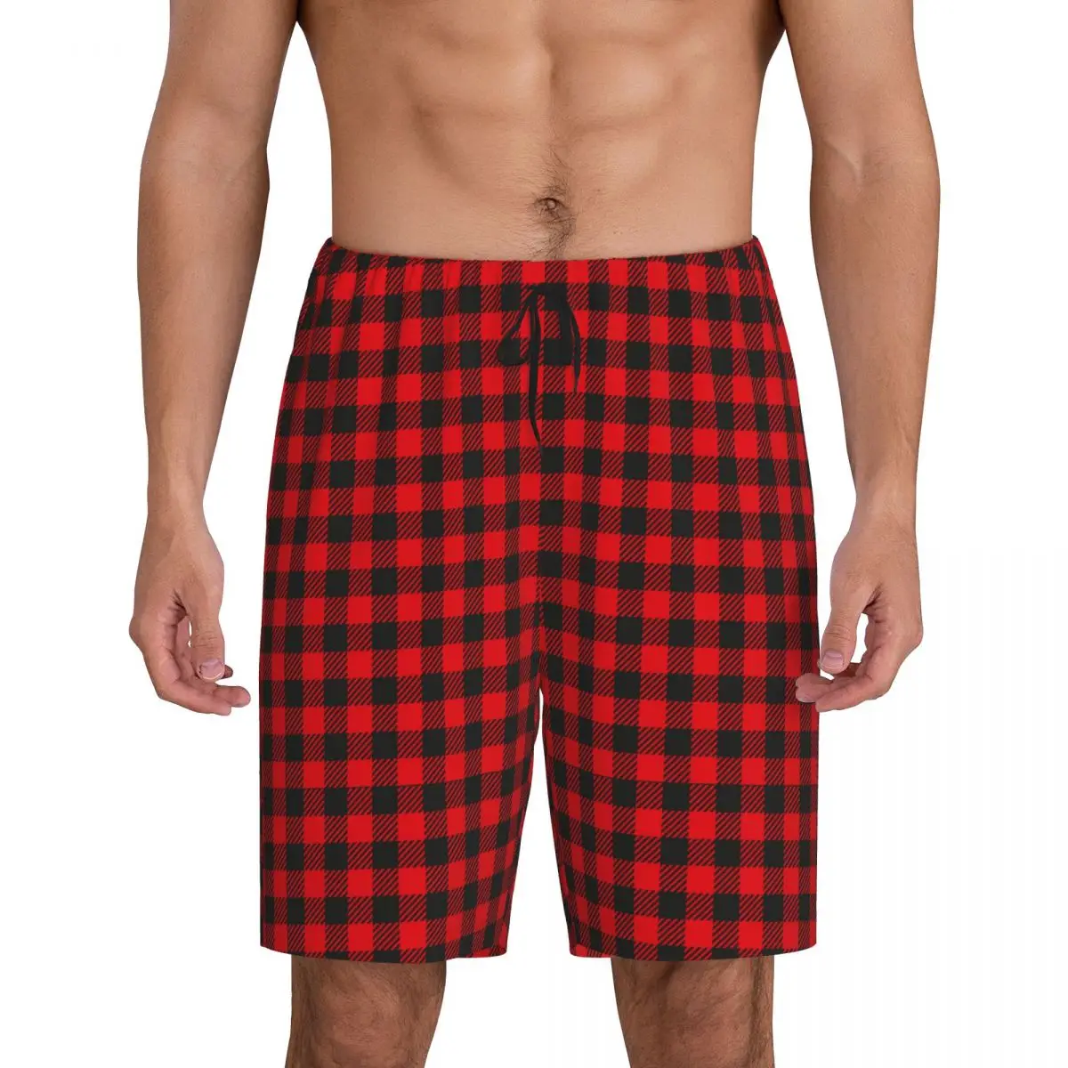 Custom Red And Black Checkered Pajama Bottoms for Men Geometric Gingham Lounge Sleep Shorts Stretch Sleepwear Pjs with Pockets
Custom Red And Black Checkered Pajama Bottoms for Men Geometric Gingham Lounge Sleep Shorts Stretch Sleepwear Pjs with Pockets