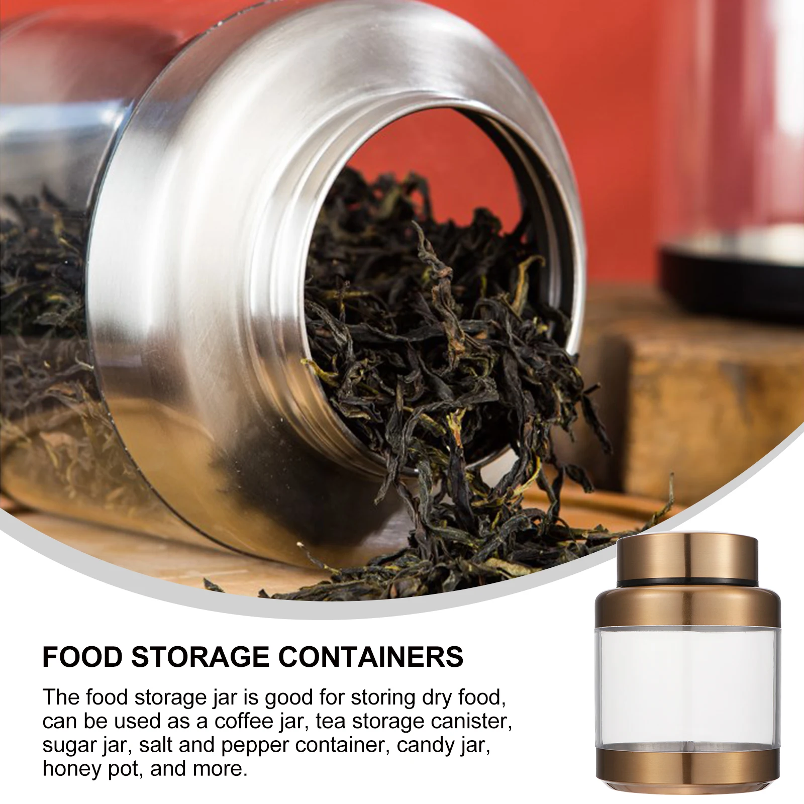 Storage Jar Sealable Flour Container Tea Portable Metal Cans Clear Coffee Canister Candy
Storage Jar Sealable Flour Container Tea Portable Metal Cans Clear Coffee Canister Candy