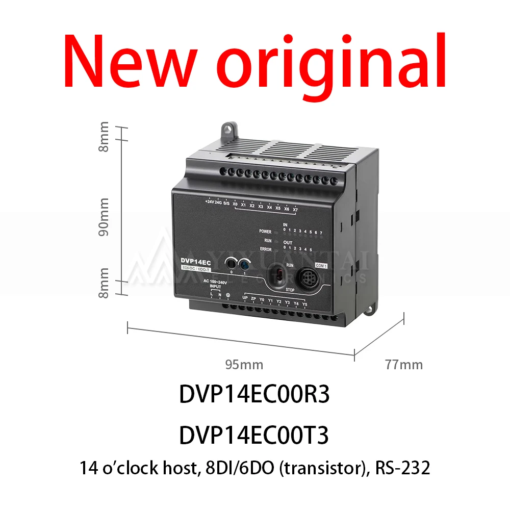 DVP14EC00R3 DVP14EC00T3 14 o'clock host, 8DI/6DO (transistor), RS-232 PLC controller
DVP14EC00R3 DVP14EC00T3 14 o'clock host, 8DI/6DO (transistor), RS-232 PLC controller