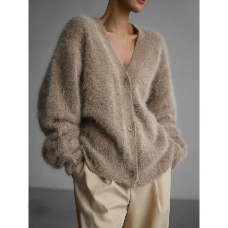 Women's Cardigans Korean Fashion V-neck Sweater Coat Long Sleeve Oversized Sweater Female Buttons Solid Knitted Jacket Women
Women's Cardigans Korean Fashion V-neck Sweater Coat Long Sleeve Oversized Sweater Female Buttons Solid Knitted Jacket Women