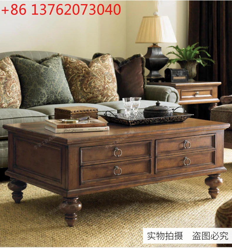 American solid wood coffee table living room household small apartment balcony small tea table drawer tea table
American solid wood coffee table living room household small apartment balcony small tea table drawer tea table