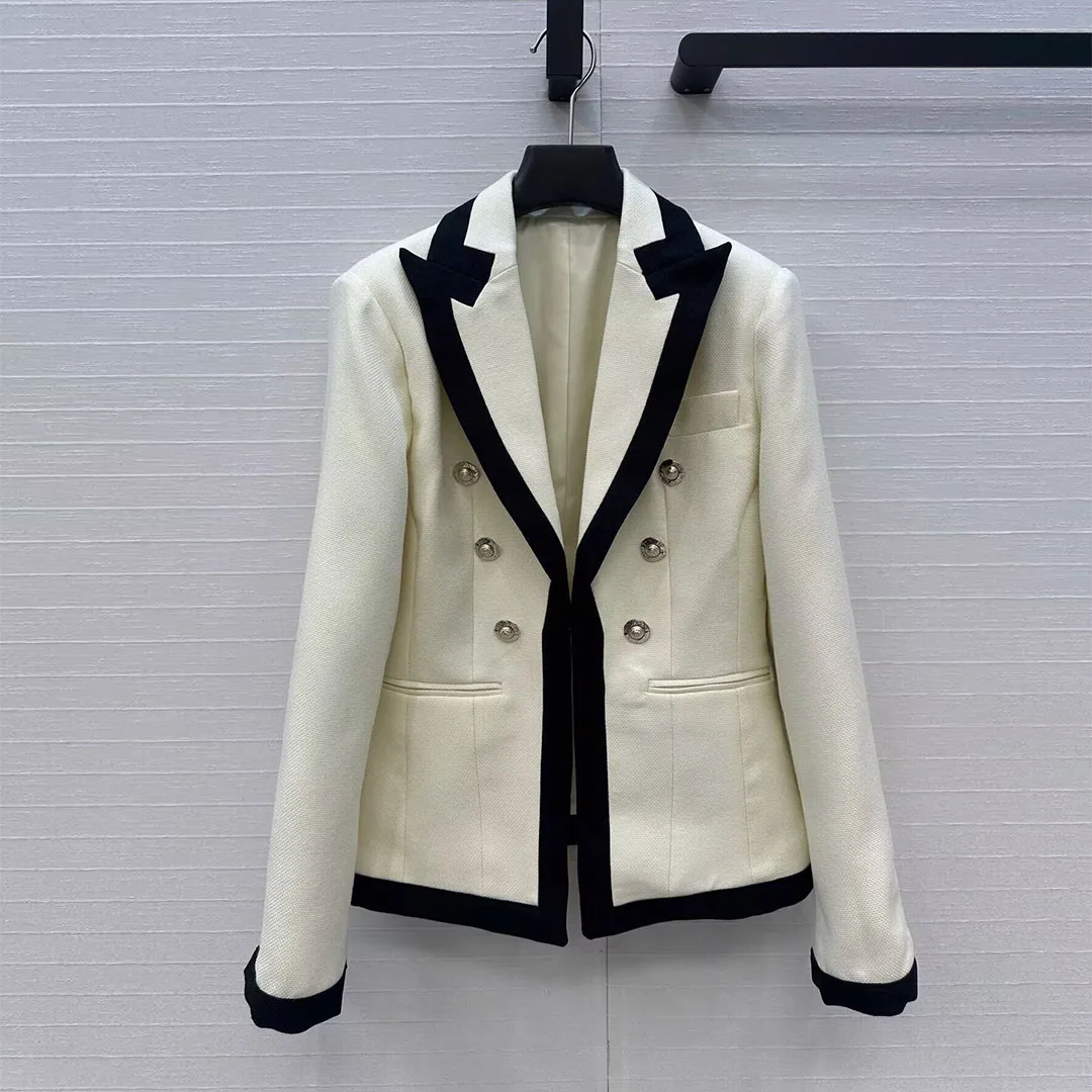 2025 New Autumn Fashion Meltal Double Breasted Blazer Jacket Women Preppy Style Stripe Line Notched Long Sleeve Slim Suit Coat
2025 New Autumn Fashion Meltal Double Breasted Blazer Jacket Women Preppy Style Stripe Line Notched Long Sleeve Slim Suit Coat