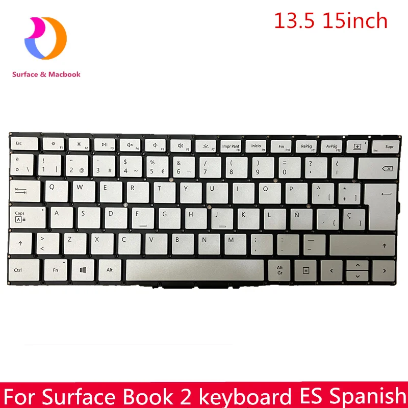 Original For Microsoft Surface Book 2 Keyboard Spanish ES 1835 1834 1813 13.5 15Inch
Original For Microsoft Surface Book 2 Keyboard Spanish ES 1835 1834 1813 13.5 15Inch