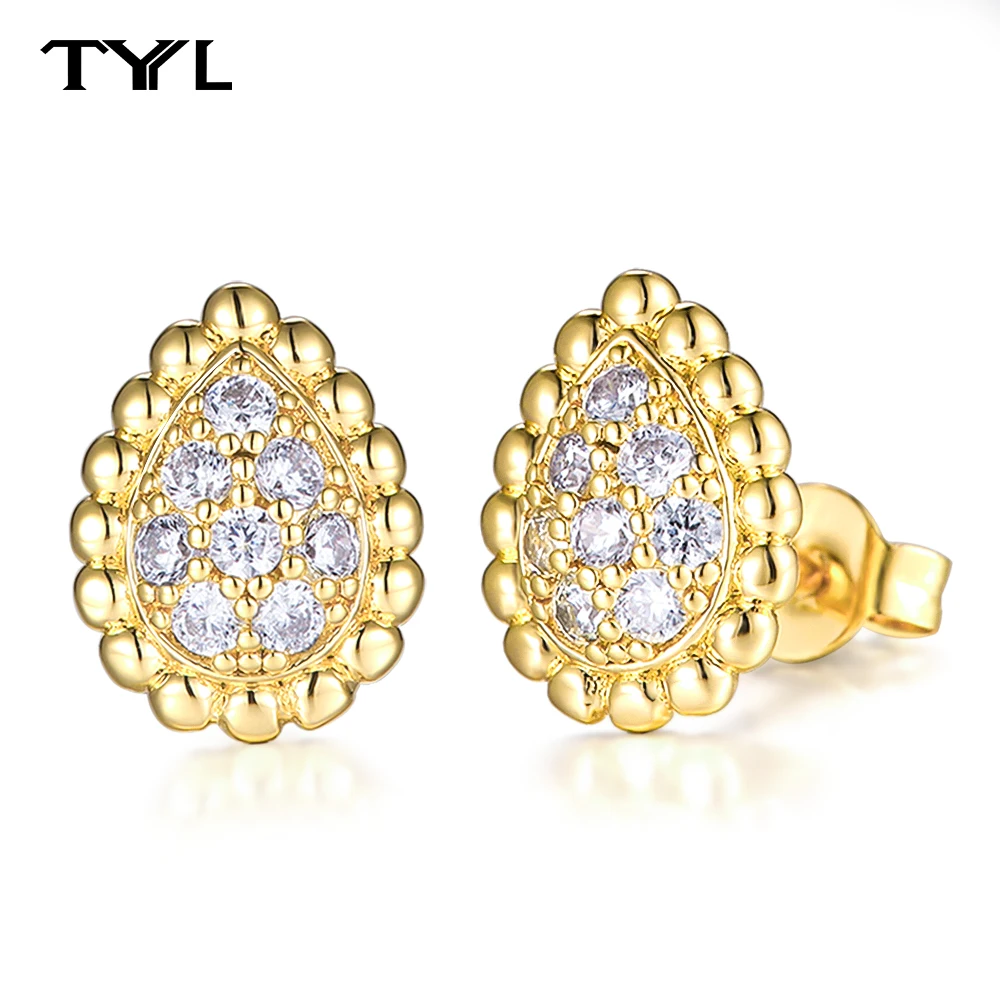 TYYL New Full Zircon Stud Earrings for Woman Sparking Water Drop Diamond Earring Ear Jewelry Women's Exquisite Wedding Fine Gift
TYYL New Full Zircon Stud Earrings for Woman Sparking Water Drop Diamond Earring Ear Jewelry Women's Exquisite Wedding Fine Gift