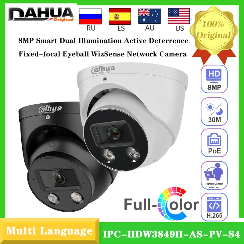 Оригинальная IP-камера Dahua 8MP 4K IPC-HDW3849H-AS-PV SD WizSense Tioc Color Night Vision Security Cam Микрофон Динамик Аудио
Оригинальная IP-камера Dahua 8MP 4K IPC-HDW3849H-AS-PV SD WizSense Tioc Color Night Vision Security Cam Микрофон Динамик Аудио