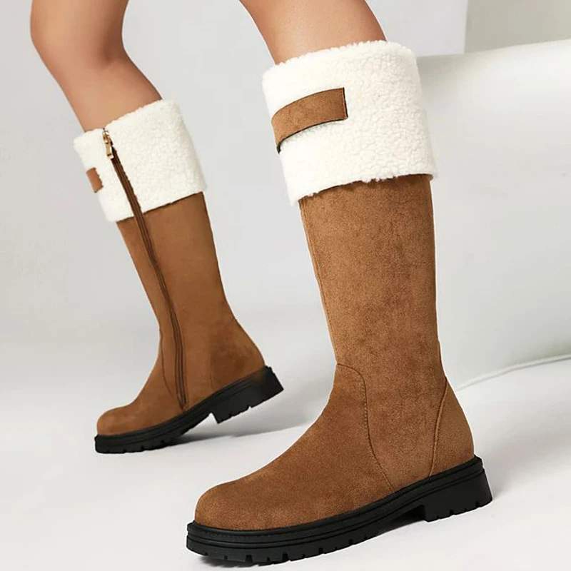 Large Size 48 Women Flat Top Fur Long Booties Side Zipper Suede Knee High Boots Winter Furry Snow Wide Fit Shoes
Large Size 48 Women Flat Top Fur Long Booties Side Zipper Suede Knee High Boots Winter Furry Snow Wide Fit Shoes