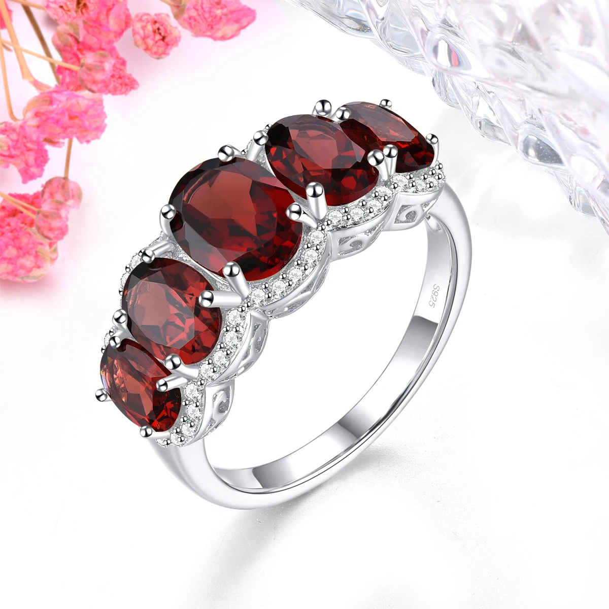 Кольца из стерлингового серебра с родиевым покрытием и натуральным красным гранатом, 4,5 карата, камень рождения, для женщин, романтический элегантный стиль, подарки на день рождения
Кольца из стерлингового серебра с родиевым покрытием и натуральным красным гранатом, 4,5 карата, камень рождения, для женщин, романтический элегантный стиль, подарки на день рождения