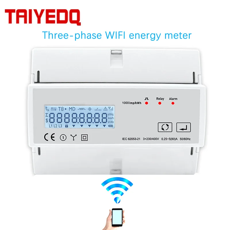 80A WIFI Multiple Rate Three-Phase Multifunction Energy Meter Relay Remote Control Phase Angle RS485 Modbus
80A WIFI Multiple Rate Three-Phase Multifunction Energy Meter Relay Remote Control Phase Angle RS485 Modbus