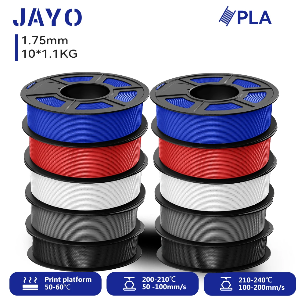JAYO 5/10 Rolls 3D PLA Filament 1.75mm PLA 3d Printer Filament For Bambu FDM 3D Printer Neatly Wound 3D Printing Materials
JAYO 5/10 Rolls 3D PLA Filament 1.75mm PLA 3d Printer Filament For Bambu FDM 3D Printer Neatly Wound 3D Printing Materials