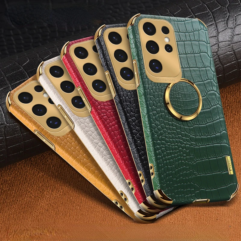 Luxury Crocodile Pattern Leather Phone Case For Samsung Galaxy S24 FE S23 S22 S21 Ultra Plus FE Note 20 9 8 Back Cover With Ring
Luxury Crocodile Pattern Leather Phone Case For Samsung Galaxy S24 FE S23 S22 S21 Ultra Plus FE Note 20 9 8 Back Cover With Ring