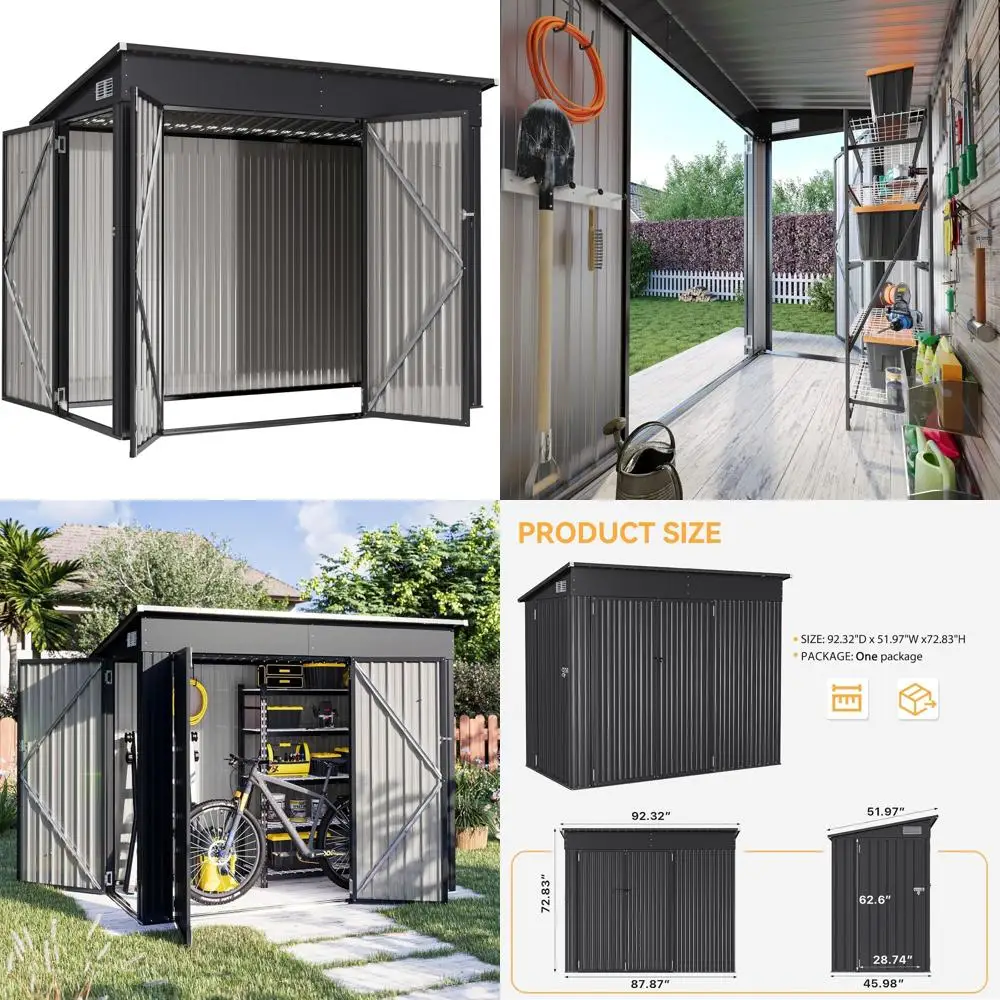 Трехдверный запираемый уличный навес — шкаф для хранения инструментов, велосипедов и садовых принадлежностей 4x8
Трехдверный запираемый уличный навес — шкаф для хранения инструментов, велосипедов и садовых принадлежностей 4x8