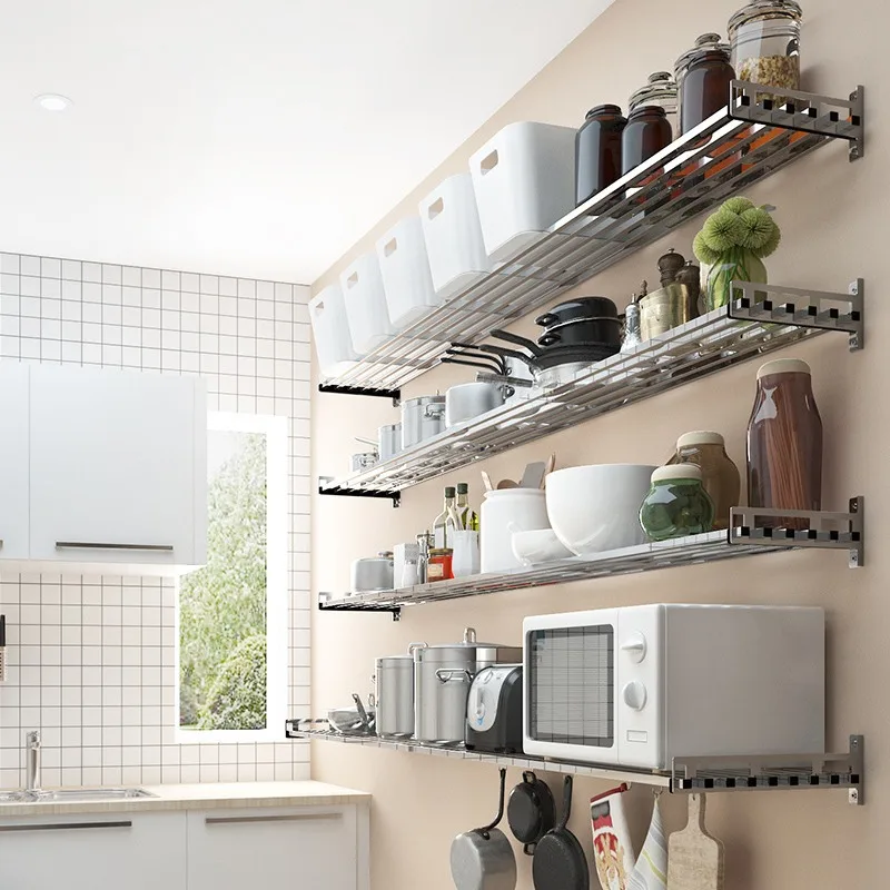 304 Stainless Steel Wall Mounted Shelf Space Saving Kitchen Organizer for Microwave & Cookware Heavy Duty Hanging Storage Rack
304 Stainless Steel Wall Mounted Shelf Space Saving Kitchen Organizer for Microwave & Cookware Heavy Duty Hanging Storage Rack