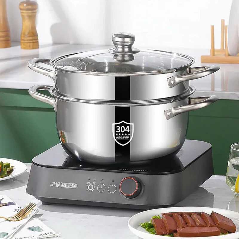 Stainless Casserole Cookware Double Handle Soup Pot With Glass Cover For Induction Cooker Cooking
Stainless Casserole Cookware Double Handle Soup Pot With Glass Cover For Induction Cooker Cooking