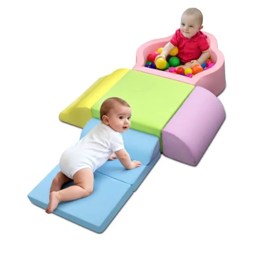 Soft Play Set for toddlers 6-24 months: high-density foam climbing blocks with anti-slip bottom Velcro connectors washable cove
Soft Play Set for toddlers 6-24 months: high-density foam climbing blocks with anti-slip bottom Velcro connectors washable cove