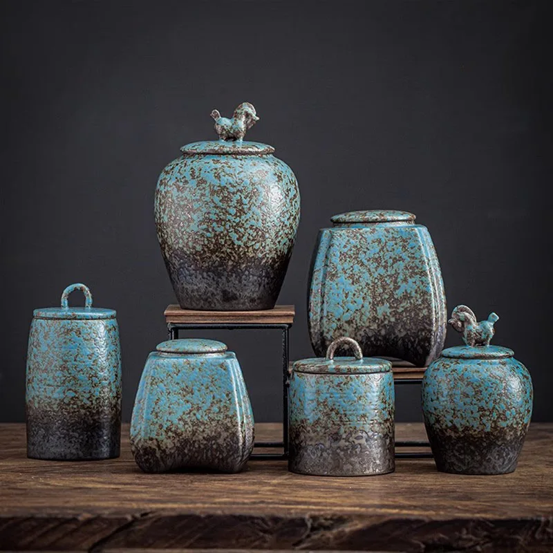 Синяя керамическая чайная кабина, герметичная банка для чая, коробка для чая, декоративный резервуар для хранения, органайзер для чая, банка для конфет, контейнер для чая, бутылка для хранения 
Синяя керамическая чайная кабина, герметичная банка для чая, коробка для чая, декоративный резервуар для хранения, органайзер для чая, банка для конфет, контейнер для чая, бутылка для хранения