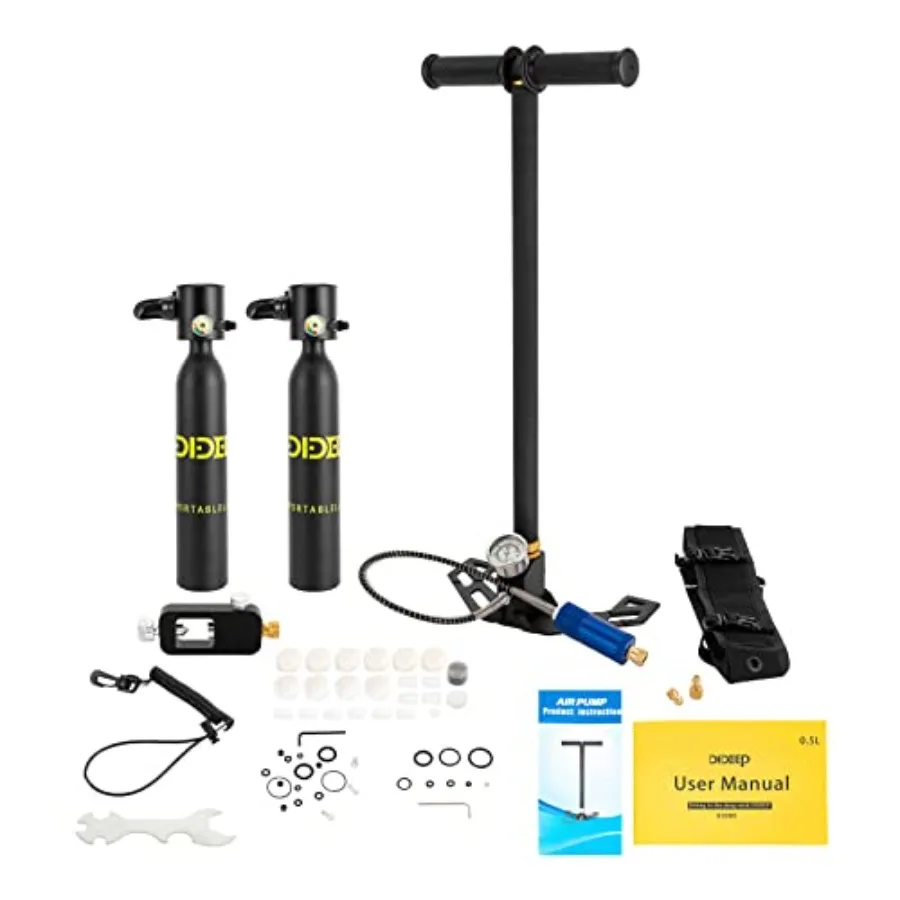 Mini scuba tank for emergency rescue and recreational diving, aluminum alloy, black, 0.5L portable reusable pony bottle with hi
Mini scuba tank for emergency rescue and recreational diving, aluminum alloy, black, 0.5L portable reusable pony bottle with hi