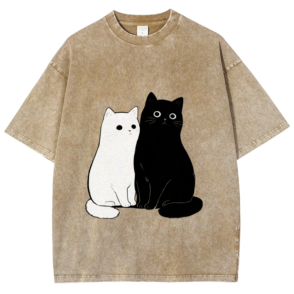 Black White Cat Sweet Cartoon Cat Graphic T- shirts Women Men Loose Vintage Fashion Top Girls ins New Quality Oversized
Black White Cat Sweet Cartoon Cat Graphic T- shirts Women Men Loose Vintage Fashion Top Girls ins New Quality Oversized