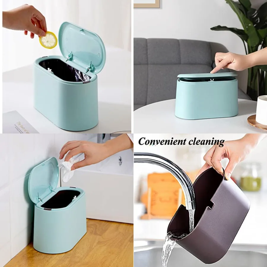 Mini Trash Can with Lid - Removable Small Garbage Can, Tiny Plastic Trash Bin, Pop Up Countertop Wastebasket, Counter Garbage L
Mini Trash Can with Lid - Removable Small Garbage Can, Tiny Plastic Trash Bin, Pop Up Countertop Wastebasket, Counter Garbage L