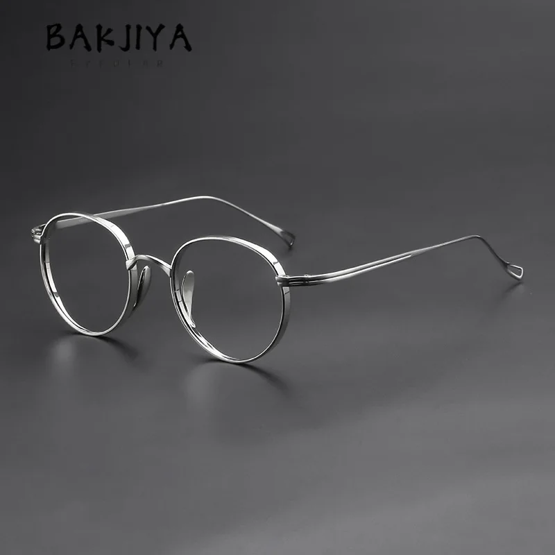Pure Titanium Eyeglasses Frame for Men Women Fashion Silver Oval Round Frame Vintage UltraLight Optical Prescription Eye glasses
Pure Titanium Eyeglasses Frame for Men Women Fashion Silver Oval Round Frame Vintage UltraLight Optical Prescription Eye glasses