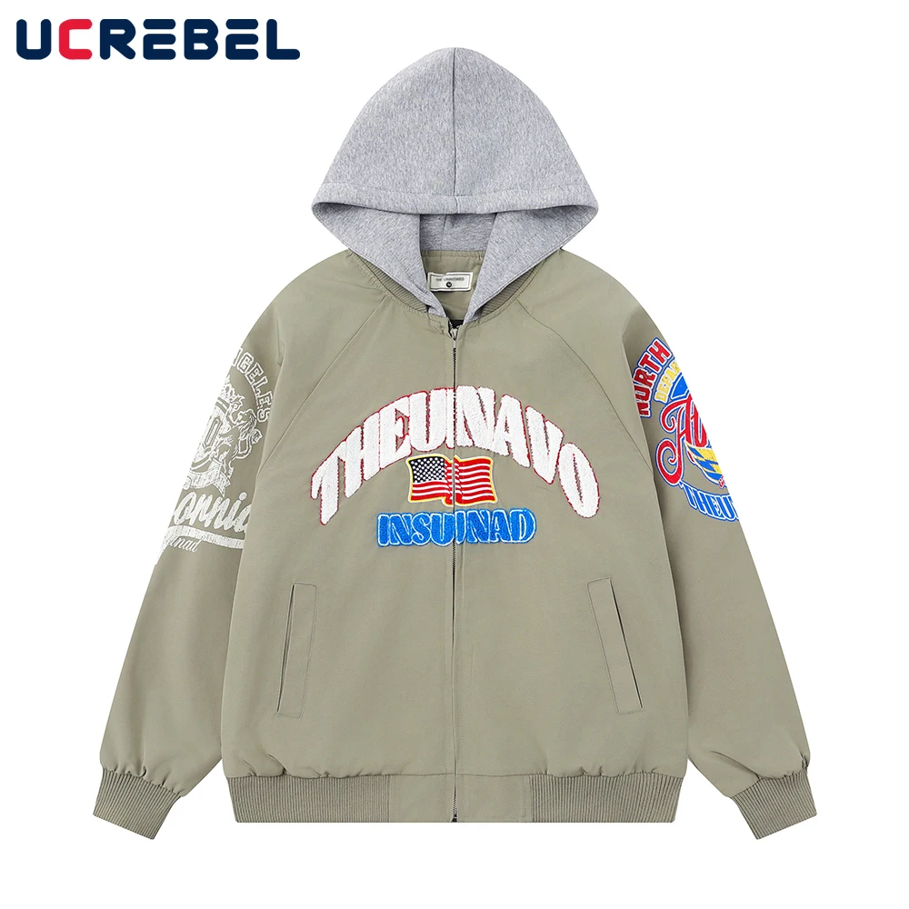 Retro Letter Embroidery Baseball Jacket Mens Print Distressed Streetwear Loose Long Sleeve Hooded Outerwear Man
Retro Letter Embroidery Baseball Jacket Mens Print Distressed Streetwear Loose Long Sleeve Hooded Outerwear Man