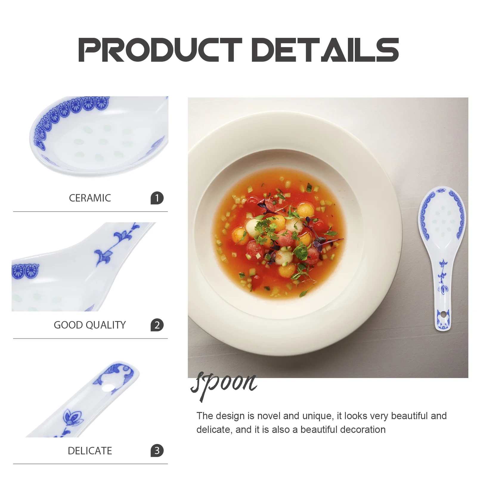 4 PCS Soup Spoons Home Seasoning Pot Restaurant Tableware Ceramic Powder Multi-functional Household
4 PCS Soup Spoons Home Seasoning Pot Restaurant Tableware Ceramic Powder Multi-functional Household