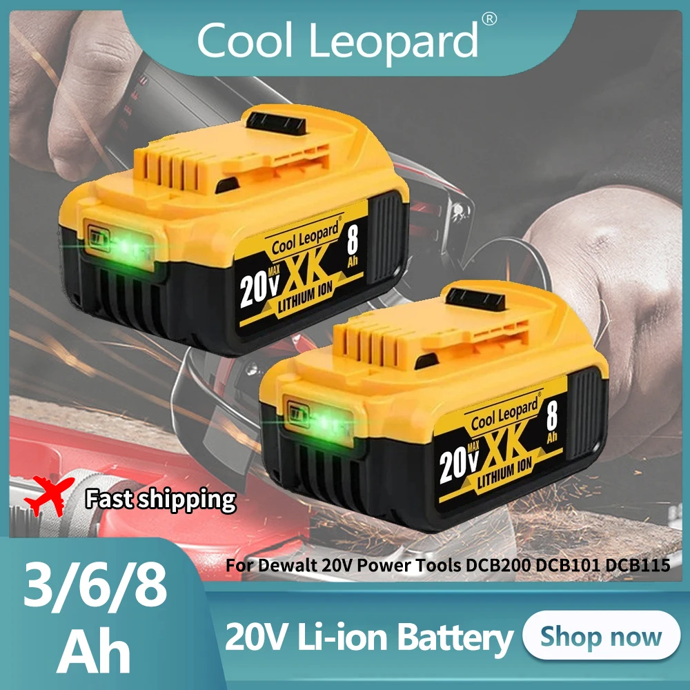 Genuine DCB200 Replacement Li-ion Battery for DeWalt DCB205 DCB201 DCB203 Power Tool Battery 20 Volt MAX 6.0/8.0Ah With Charger
Genuine DCB200 Replacement Li-ion Battery for DeWalt DCB205 DCB201 DCB203 Power Tool Battery 20 Volt MAX 6.0/8.0Ah With Charger