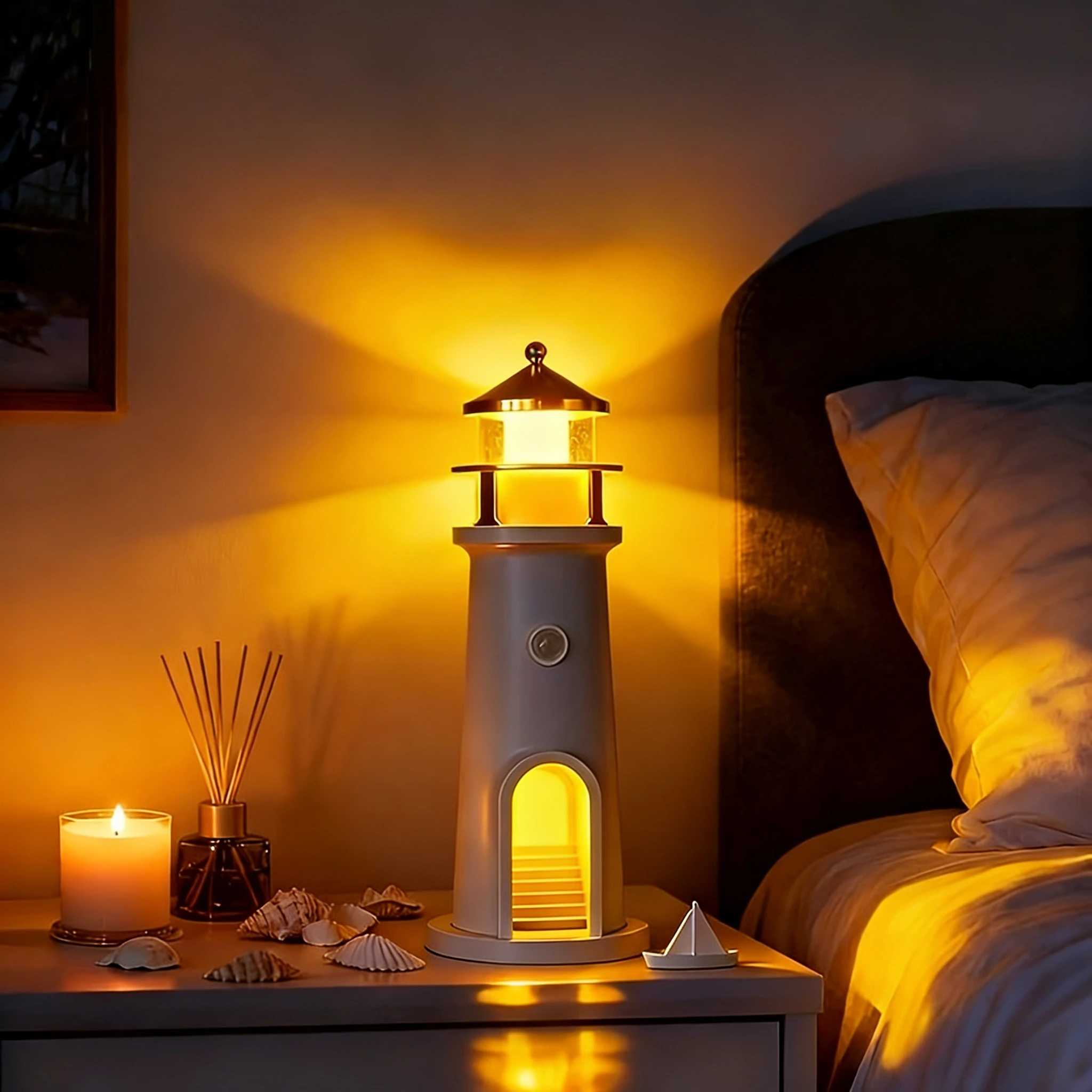 Romantic Moon Projection Motion Sensor Night Lights Lighthouse Ambient Lights Dimmable for Desktop Decor Light Christmas Gift
Romantic Moon Projection Motion Sensor Night Lights Lighthouse Ambient Lights Dimmable for Desktop Decor Light Christmas Gift