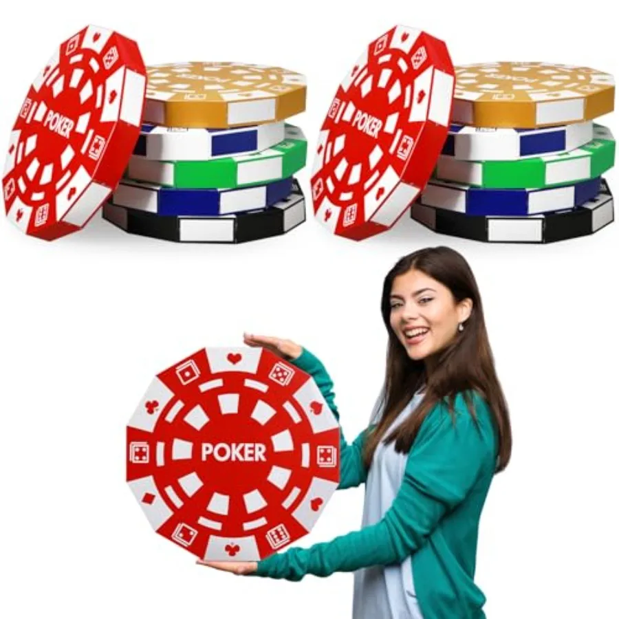 Giant Casino Decorations 15.7 Inch Large Paper Poker Chips Favor Boxes Jumbo Oversized Poker Game Theme Centerpieces for Tables
Giant Casino Decorations 15.7 Inch Large Paper Poker Chips Favor Boxes Jumbo Oversized Poker Game Theme Centerpieces for Tables
