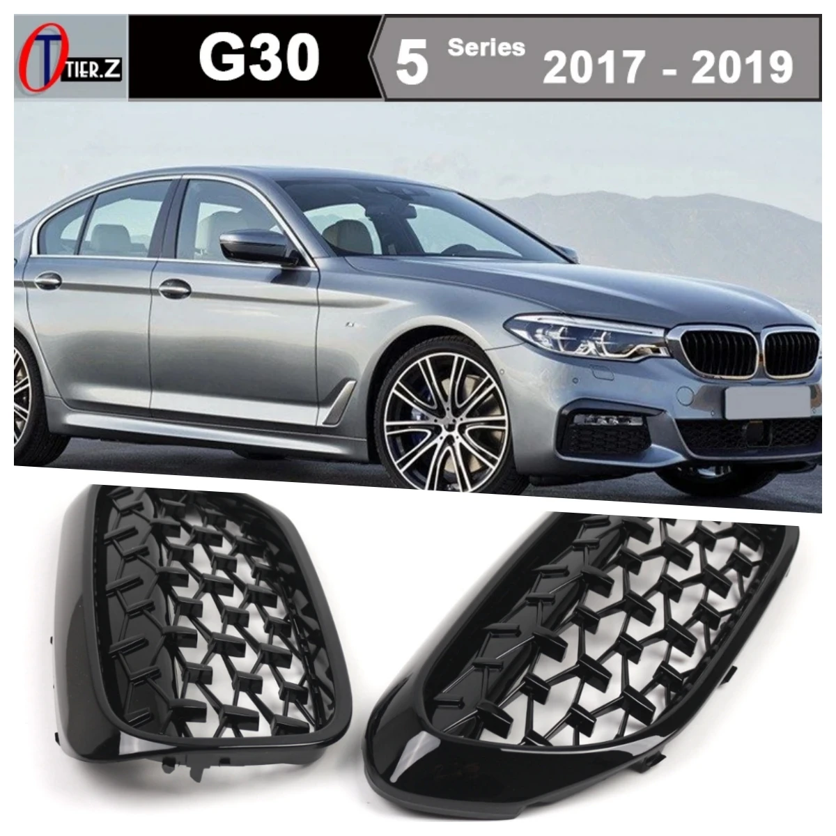 Передняя решетка почек Diamond Gypsophila Silver ABS для BMW 5 серии 4-дверный седан G30 5-дверный Wagon G31 и F90 M5 2017-2022
Передняя решетка почек Diamond Gypsophila Silver ABS для BMW 5 серии 4-дверный седан G30 5-дверный Wagon G31 и F90 M5 2017-2022