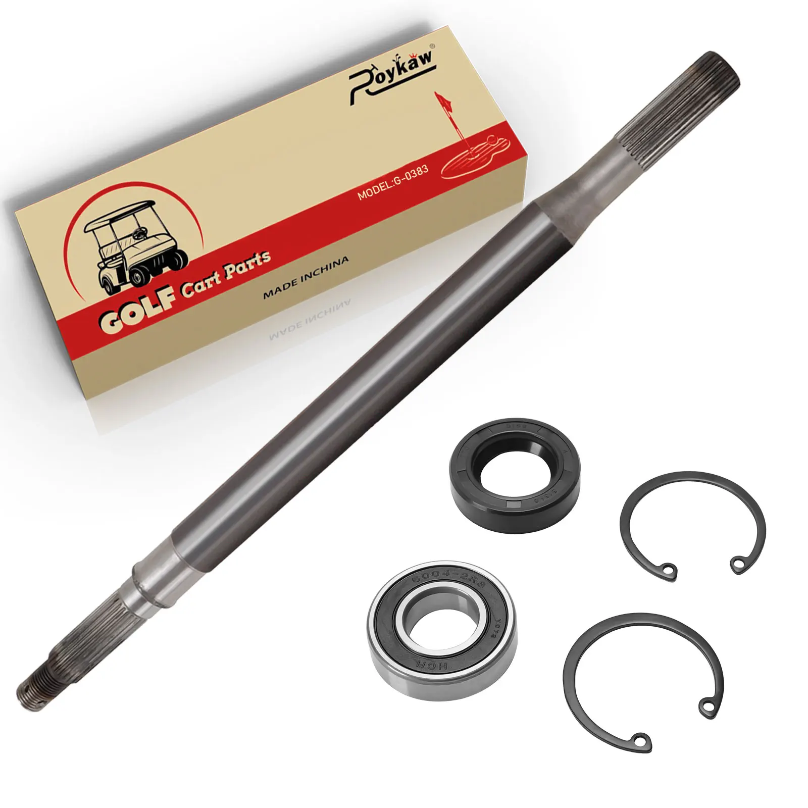 Roykaw Golf Cart Rear Spline Axle Shaft Assembly Fit for EZGO RXV 2008-Up Electric Models, Includes Bearing & Seal
Roykaw Golf Cart Rear Spline Axle Shaft Assembly Fit for EZGO RXV 2008-Up Electric Models, Includes Bearing & Seal