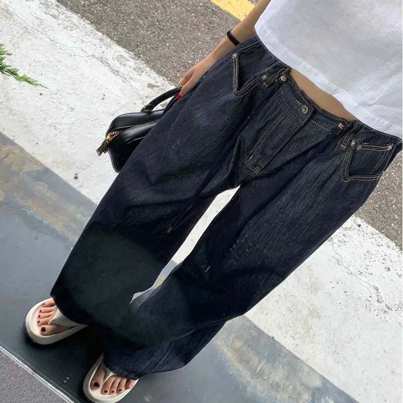 Удобные повседневные женские джинсы Dongda Gate свободного кроя, универсальные брюки с высокой талией и широкими штанинами, весенне-осенний сезон, модные
Удобные повседневные женские джинсы Dongda Gate свободного кроя, универсальные брюки с высокой талией и широкими штанинами, весенне-осенний сезон, модные