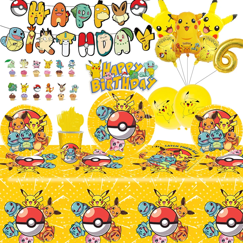 New Pokemon Birthday Decor Pikachu Themed Birthday Party Supplies Balloons Tablecloth Gift Bags Children Baby Shower Party
New Pokemon Birthday Decor Pikachu Themed Birthday Party Supplies Balloons Tablecloth Gift Bags Children Baby Shower Party