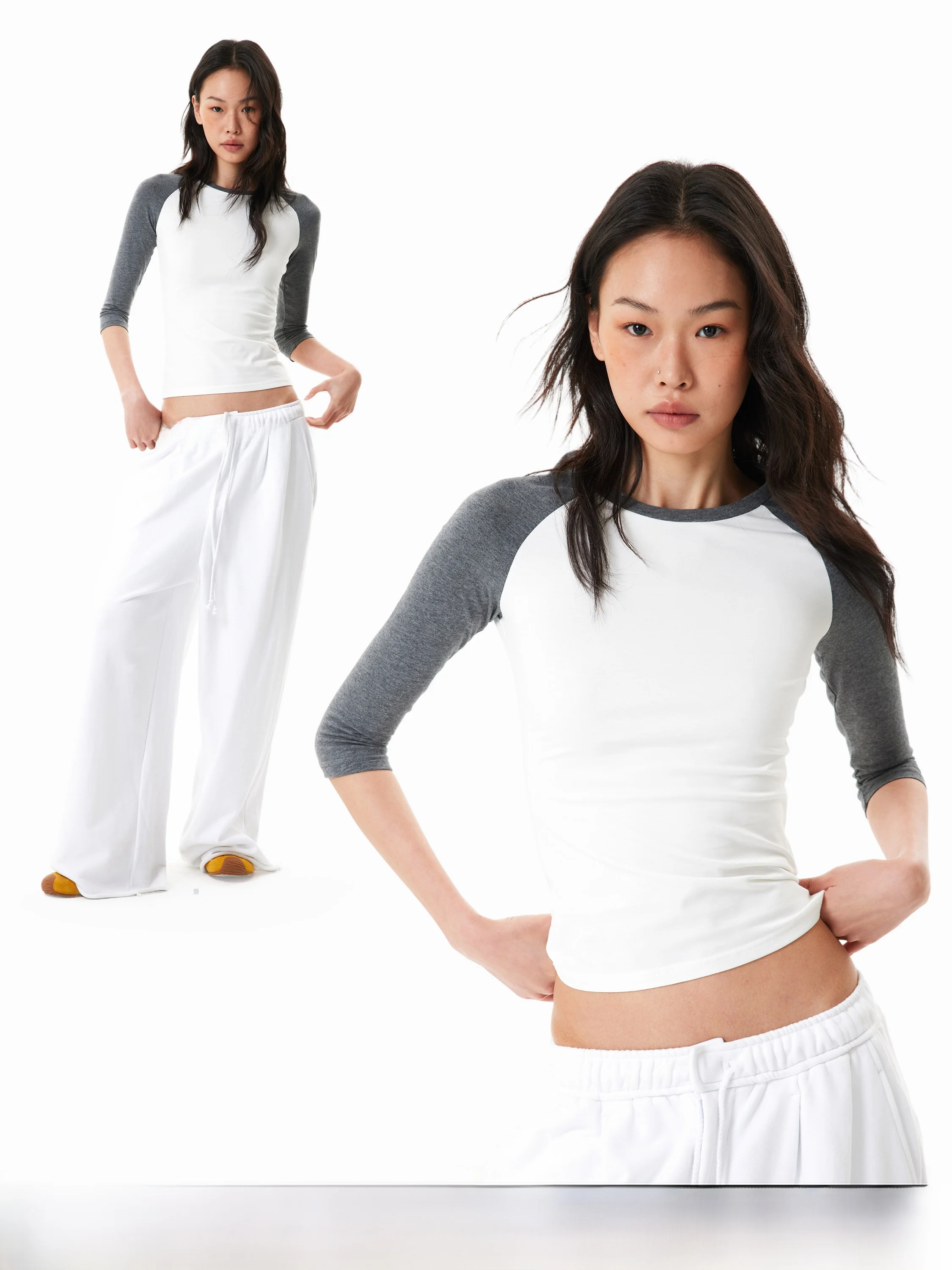 American Style Color Block round Neck Short Sleeve Women's T-shirt GO GO BURN Casual Fashion Slim Fit Cotton Blend Top
American Style Color Block round Neck Short Sleeve Women's T-shirt GO GO BURN Casual Fashion Slim Fit Cotton Blend Top