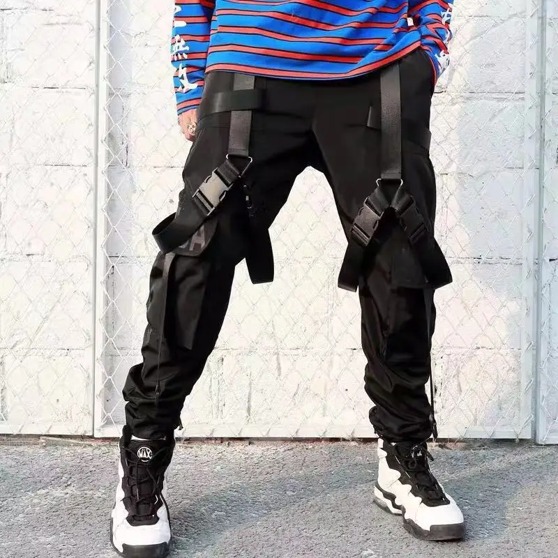 Techwear Cargo Pants Men Tactical Parachute Joggers Y2k Black Ribbons Harajuku Streetwear Edgy Design Men's Trousers 504
Techwear Cargo Pants Men Tactical Parachute Joggers Y2k Black Ribbons Harajuku Streetwear Edgy Design Men's Trousers 504