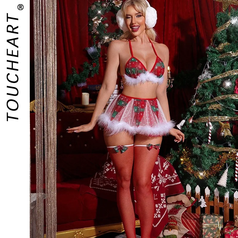 Toucheart Christmas Erotic Lingerie with Stockings Sexy Contrast Color Bodyshaping Delicate Seductive Nightclub Party Dance Suit
Toucheart Christmas Erotic Lingerie with Stockings Sexy Contrast Color Bodyshaping Delicate Seductive Nightclub Party Dance Suit
