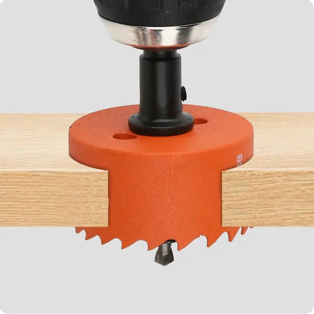 50-65 мм кольцевая пила, сверло из быстрорежущей стали, не скользящее сверление по дереву, коронка, износостойкий, легко удаляемый чип, биметаллический открывалка для отверстий 
50-65 мм кольцевая пила, сверло из быстрорежущей стали, не скользящее сверление по дереву, коронка, износостойкий, легко удаляемый чип, биметаллический открывалка для отверстий