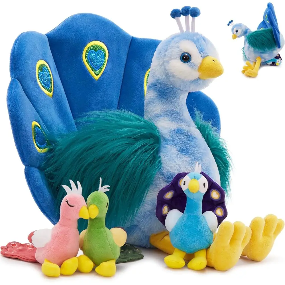 Realistic 18 Plush Peacock with 3 Baby Birds, Perfect for Kids and Baby Shower Decorations
Realistic 18 Plush Peacock with 3 Baby Birds, Perfect for Kids and Baby Shower Decorations