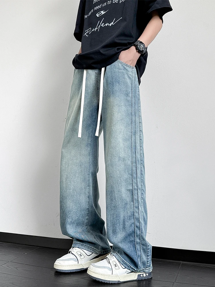 Summer Jeans for Men Korean Style Lightweight Lyocell Cotton Straight Denim Pants High Street Y2K Wide Leg Jeans Trousers
Summer Jeans for Men Korean Style Lightweight Lyocell Cotton Straight Denim Pants High Street Y2K Wide Leg Jeans Trousers