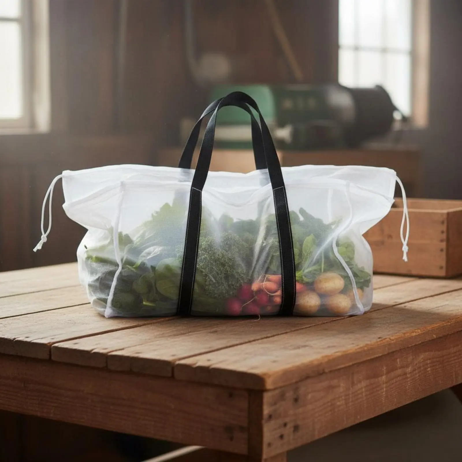 Sturdy Duty Harvest Bag Wide Opening Quick Drain Sieve Bag Drawstring Mesh Crate Liner Utility Container for Gardeners
Sturdy Duty Harvest Bag Wide Opening Quick Drain Sieve Bag Drawstring Mesh Crate Liner Utility Container for Gardeners